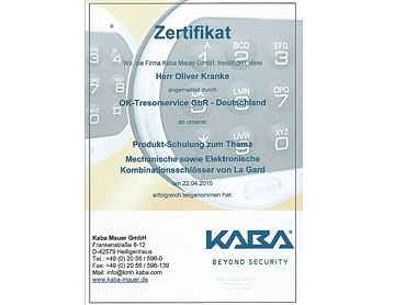 Zertifikat der LaGard Serie von 2015